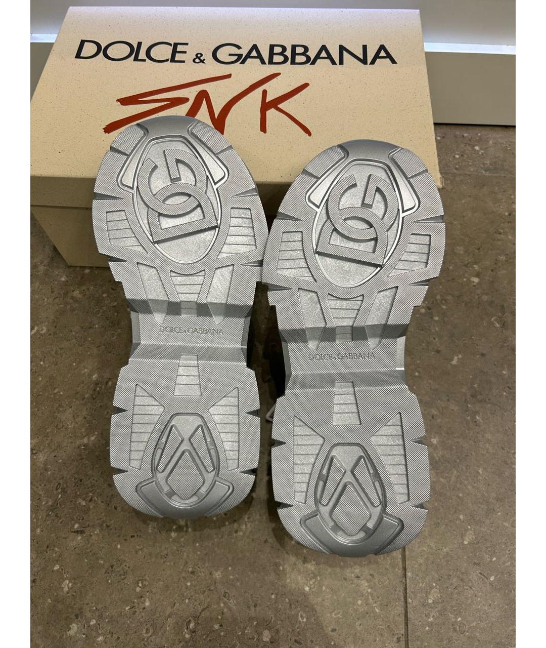 DOLCE&GABBANA Серые низкие кроссовки / кеды, фото 6