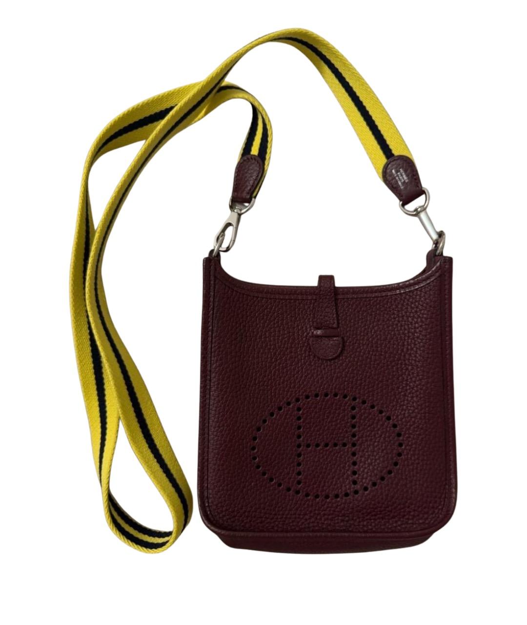 HERMES Бордовая кожаная сумка через плечо, фото 1