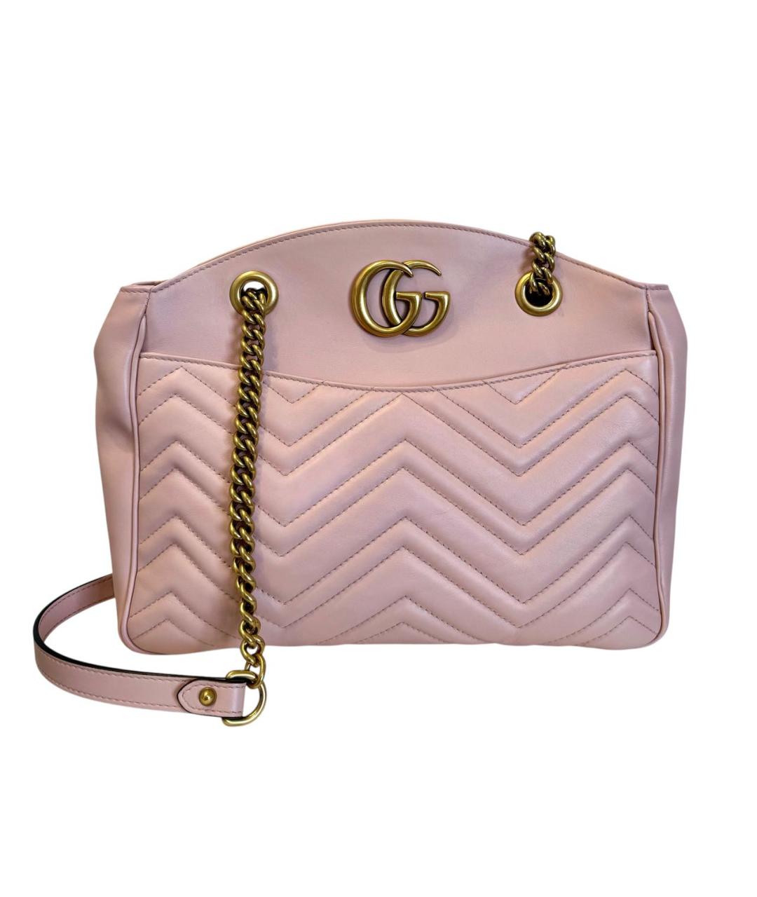 GUCCI Розовая кожаная сумка тоут, фото 9