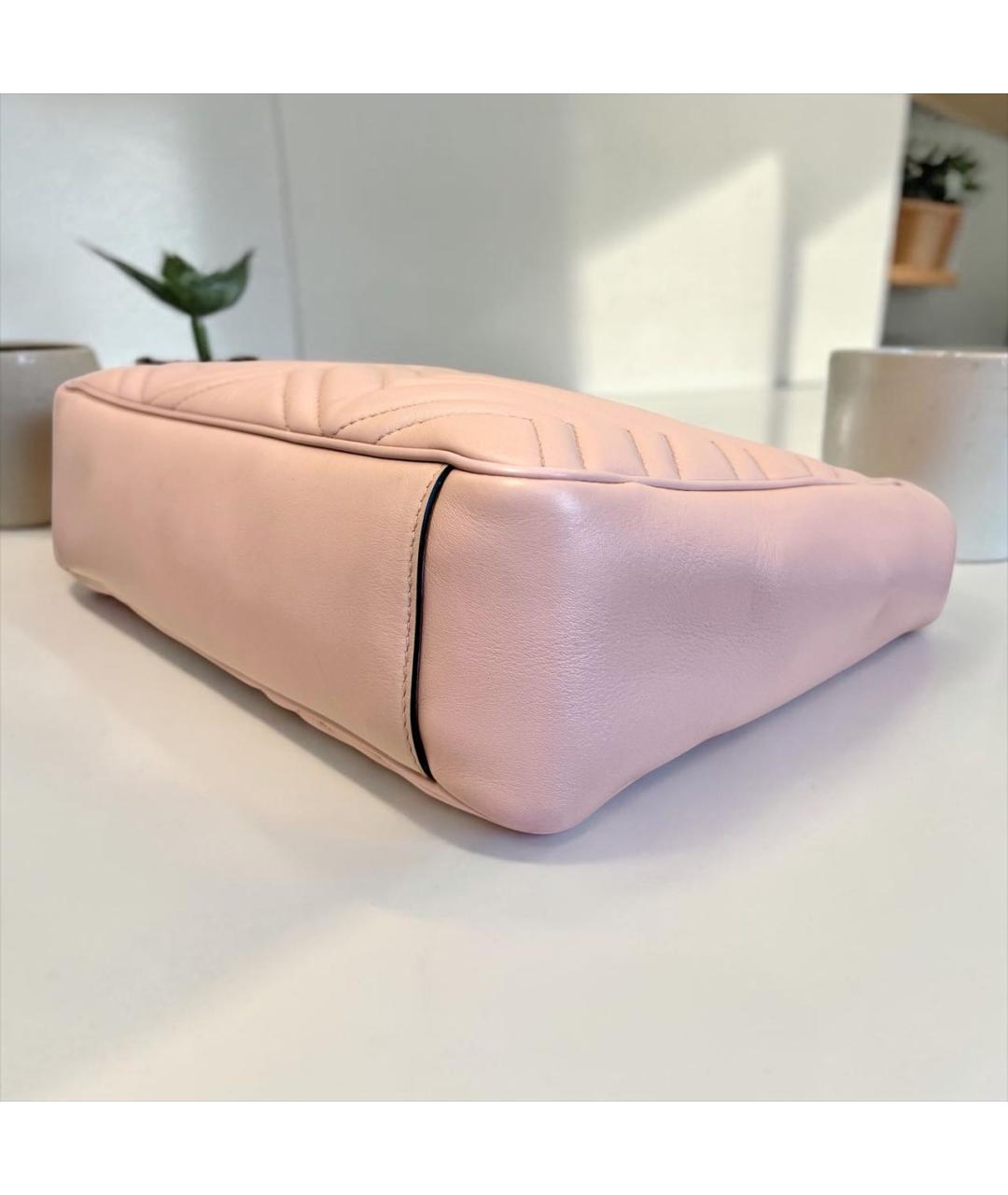 GUCCI Розовая кожаная сумка тоут, фото 7