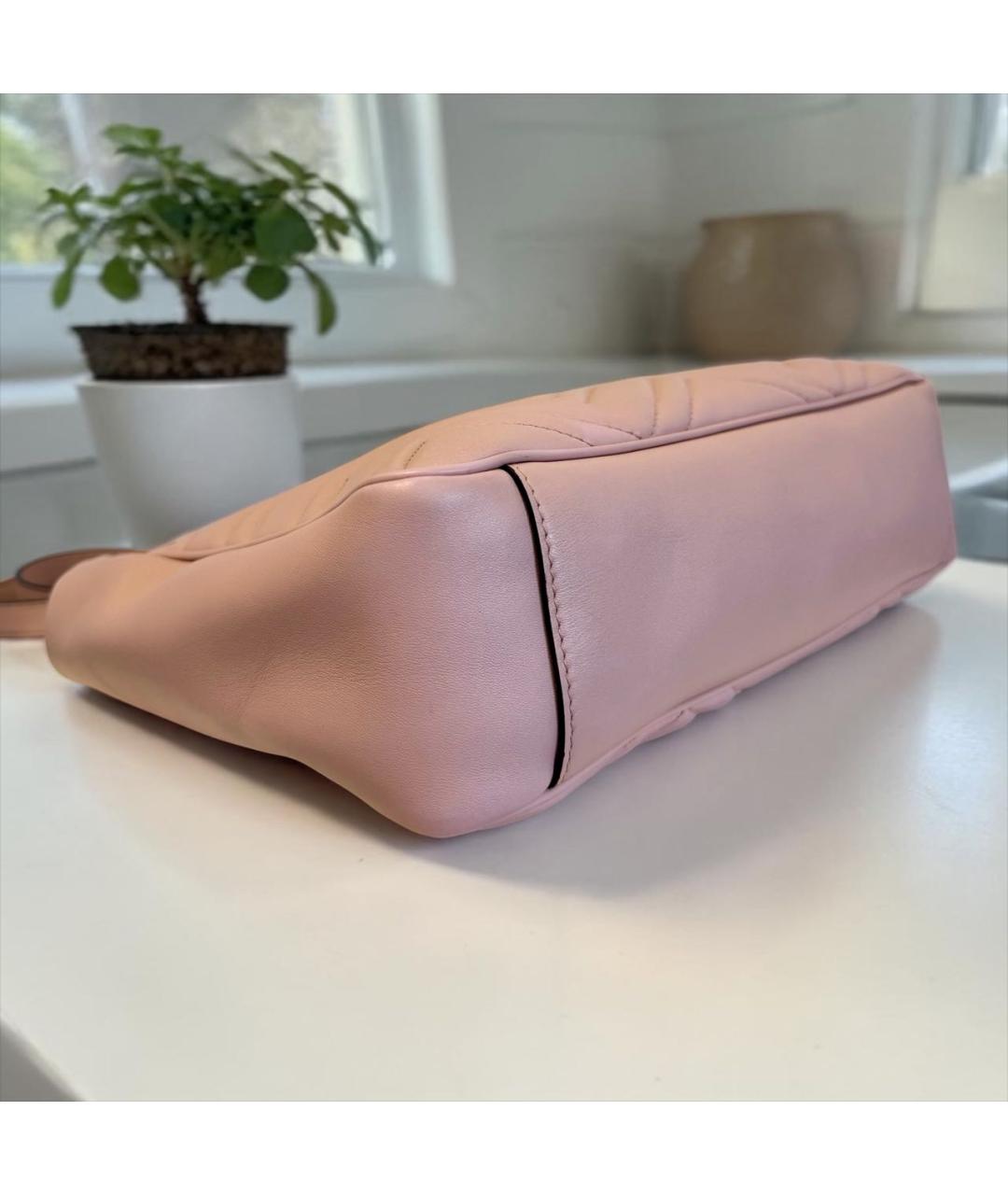GUCCI Розовая кожаная сумка тоут, фото 8