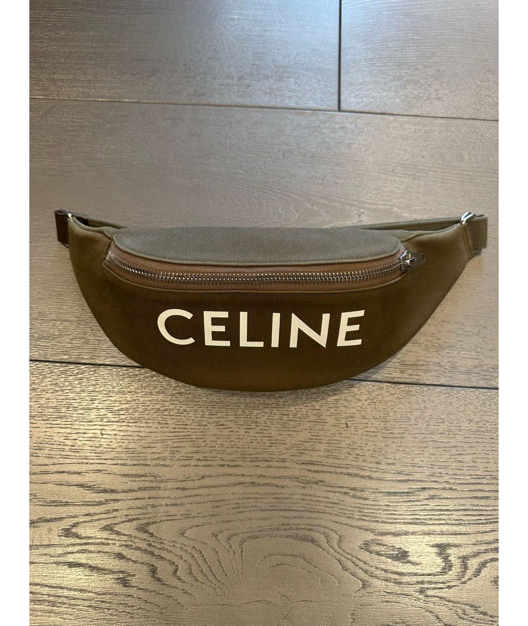 CELINE Хаки хлопковая поясная сумка, фото 3