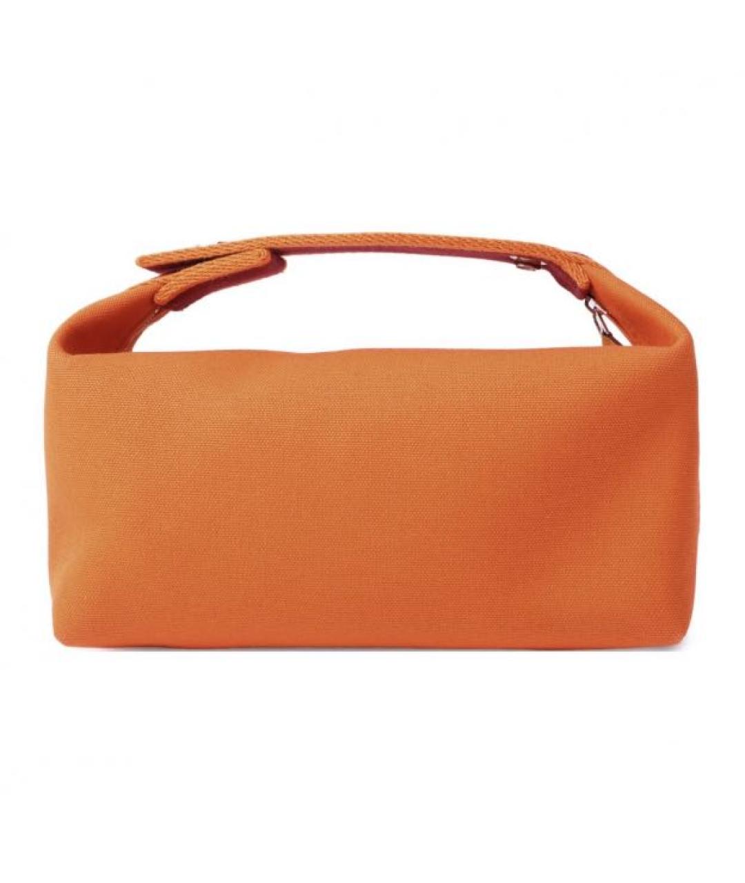 HERMES Оранжевая тканевая косметичка, фото 2