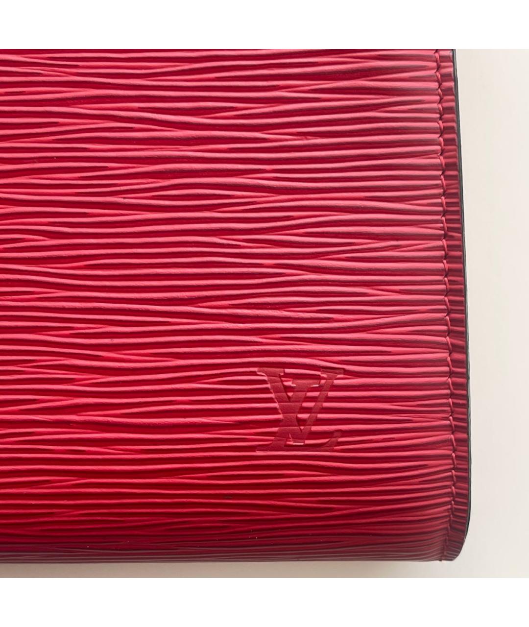 LOUIS VUITTON Красная кожаная сумка с короткими ручками, фото 7