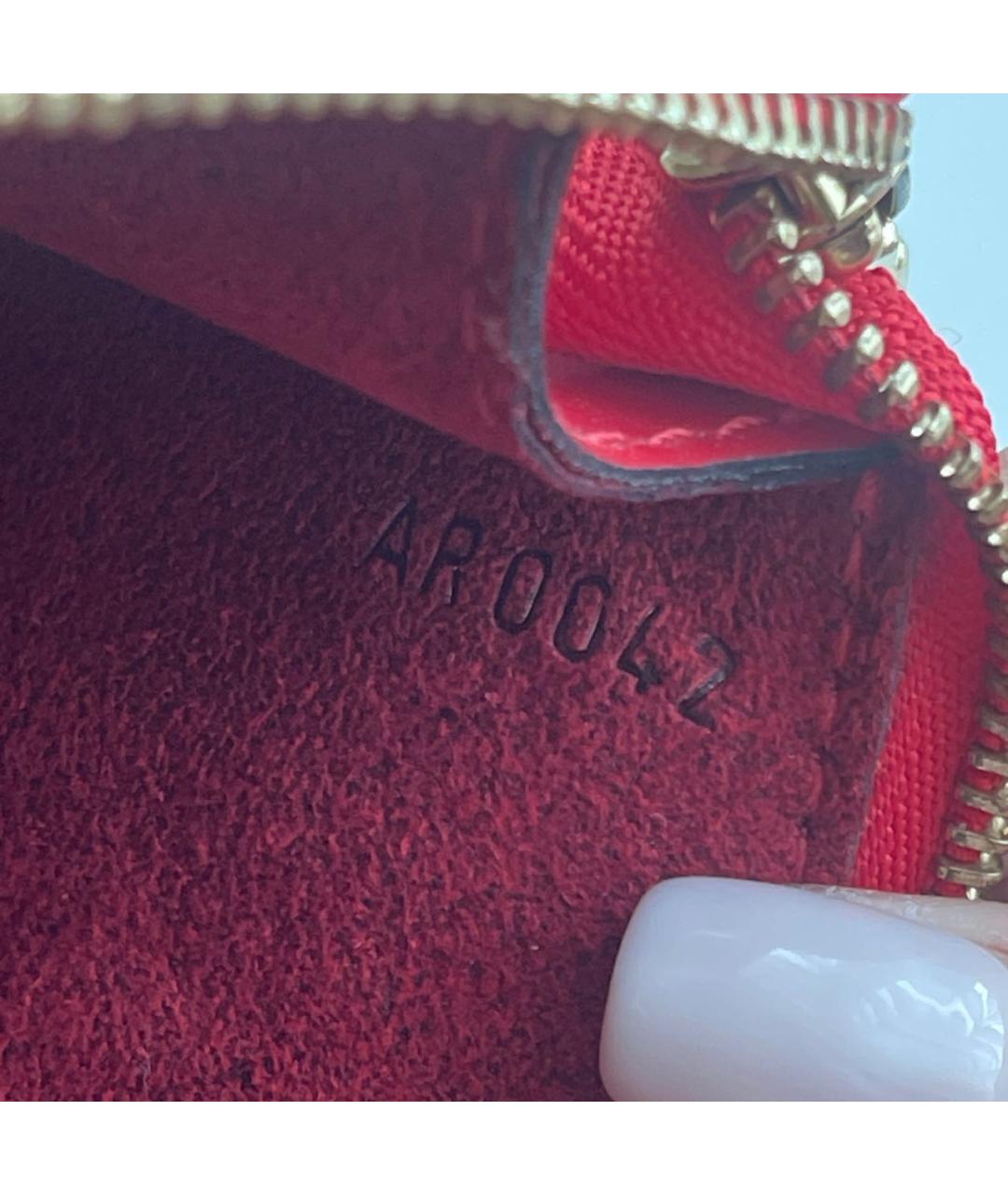 LOUIS VUITTON Красная кожаная сумка с короткими ручками, фото 8