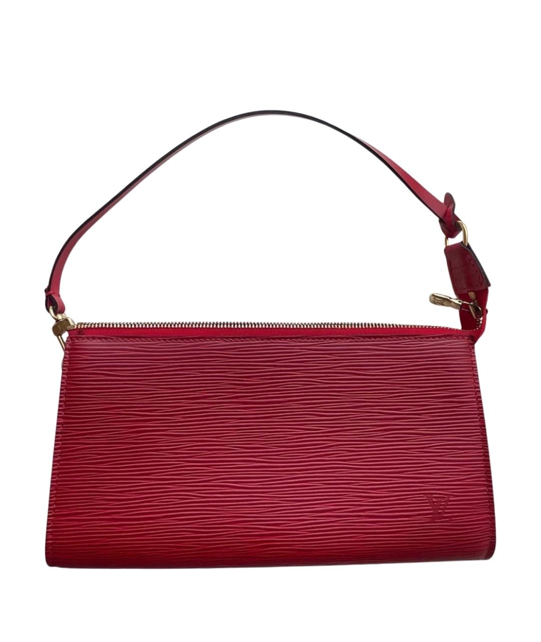 LOUIS VUITTON Красная кожаная сумка с короткими ручками, фото 1