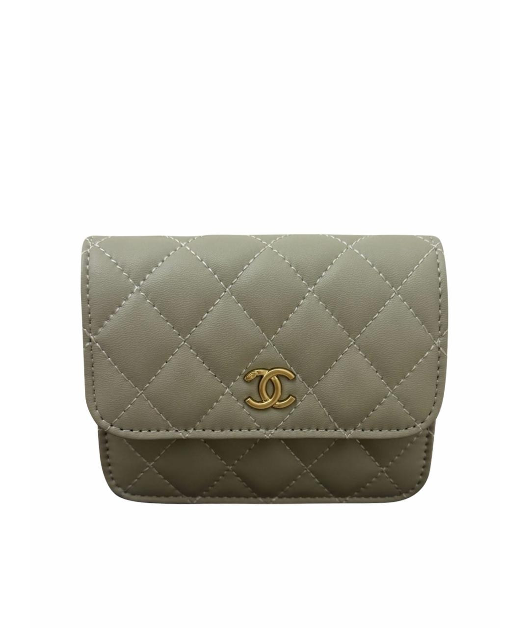 CHANEL Серая кожаная сумка через плечо, фото 1