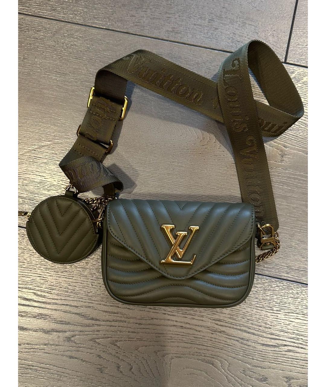 LOUIS VUITTON Хаки кожаная сумка через плечо, фото 3