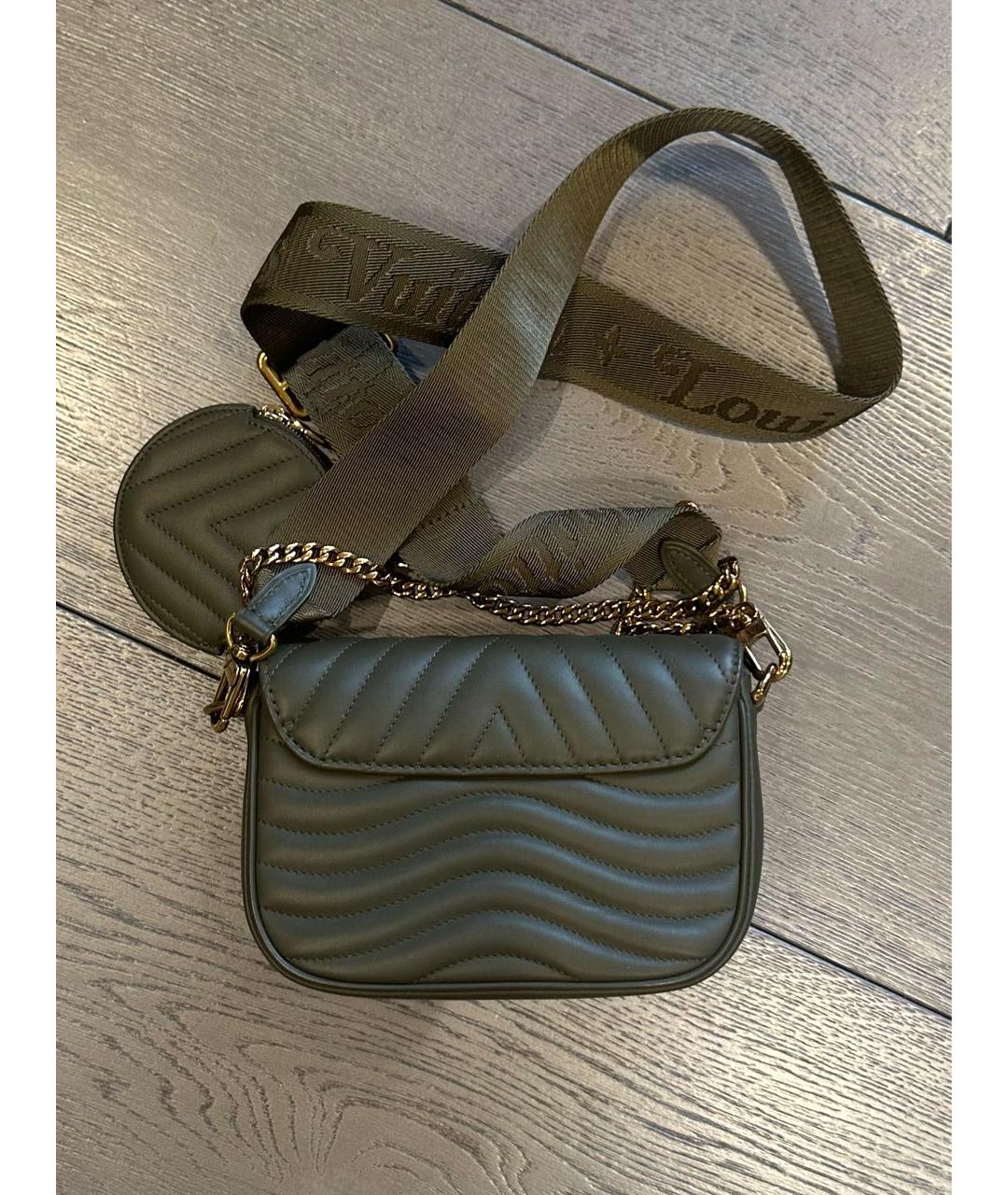 LOUIS VUITTON Хаки кожаная сумка через плечо, фото 2