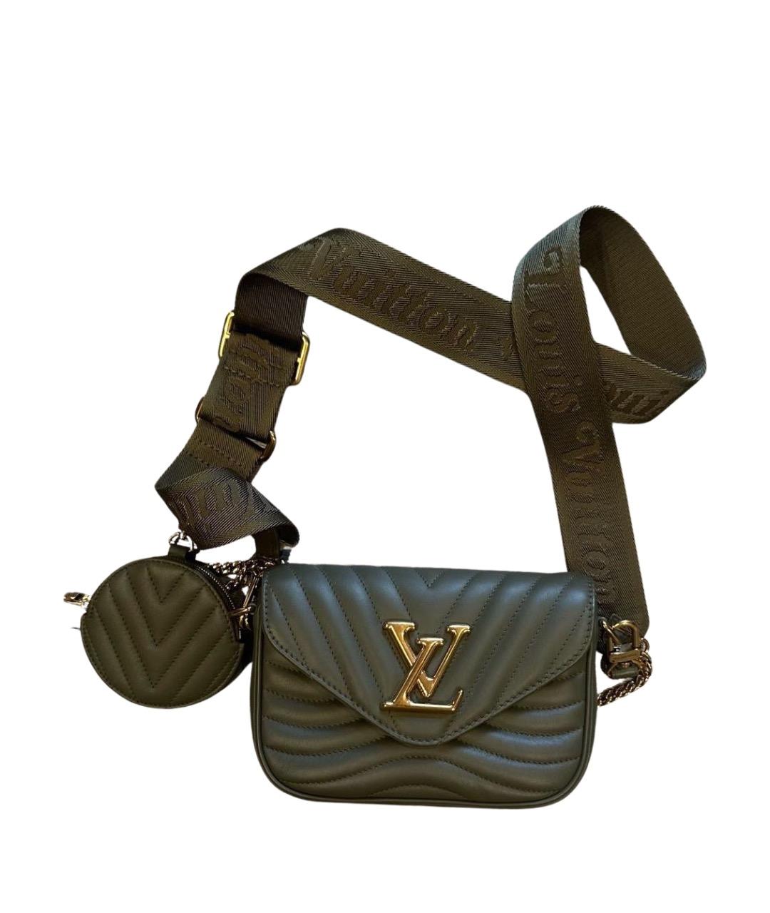 LOUIS VUITTON Хаки кожаная сумка через плечо, фото 1