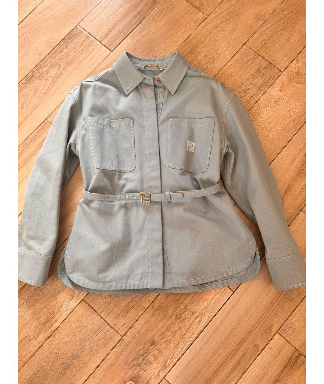 FENDI Голубая деним куртка, фото 6