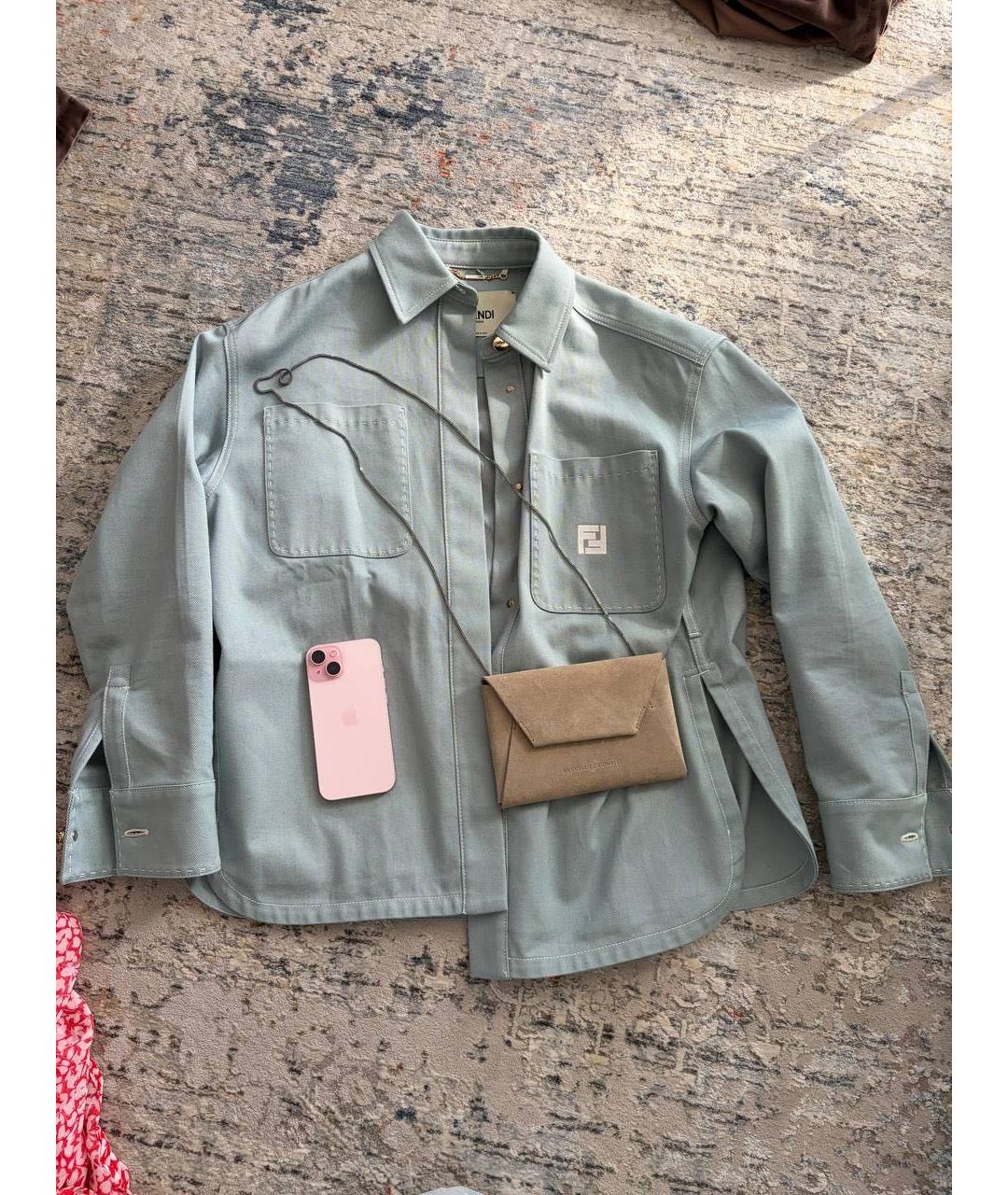 FENDI Голубая деним куртка, фото 3