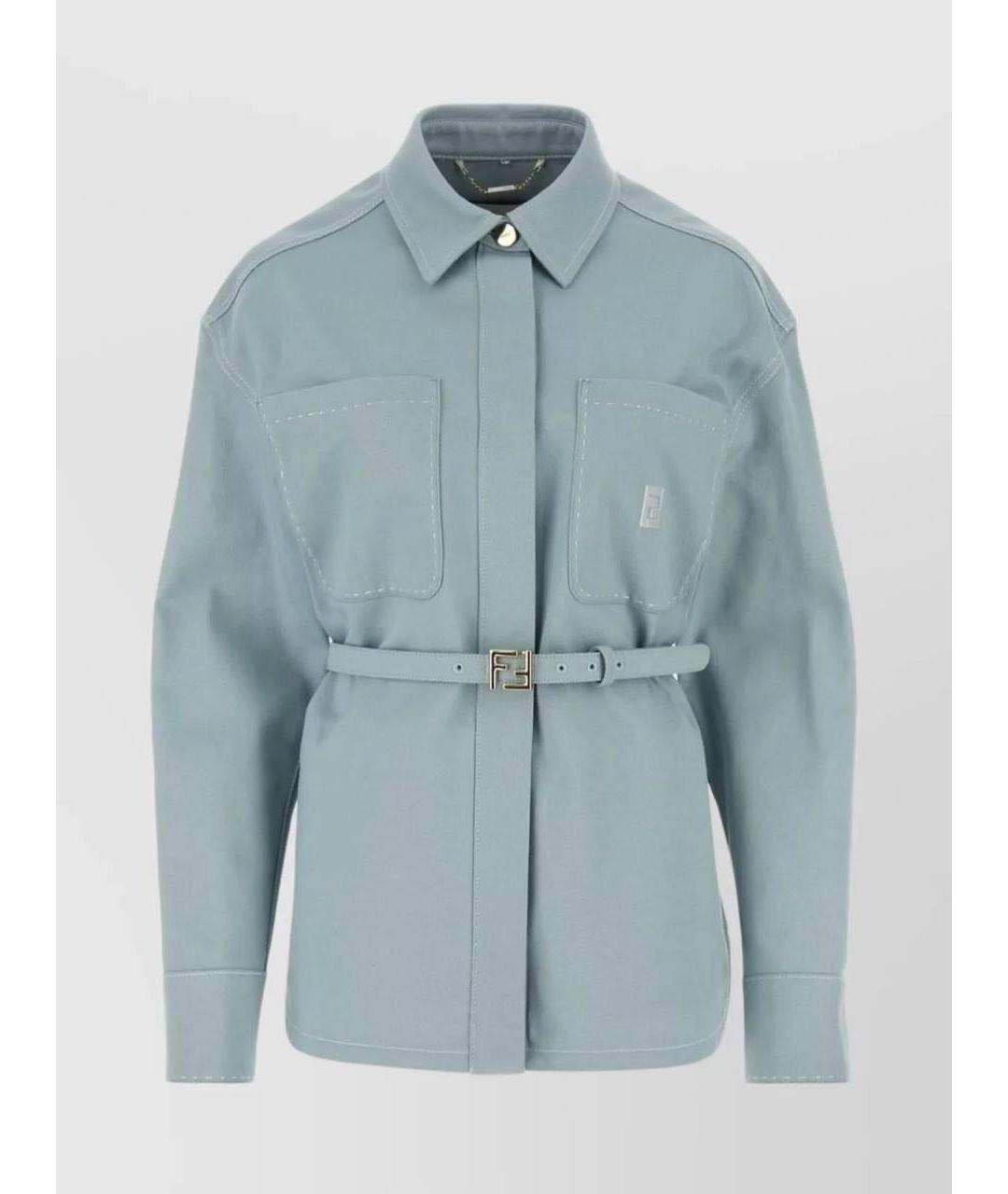 FENDI Голубая деним куртка, фото 4