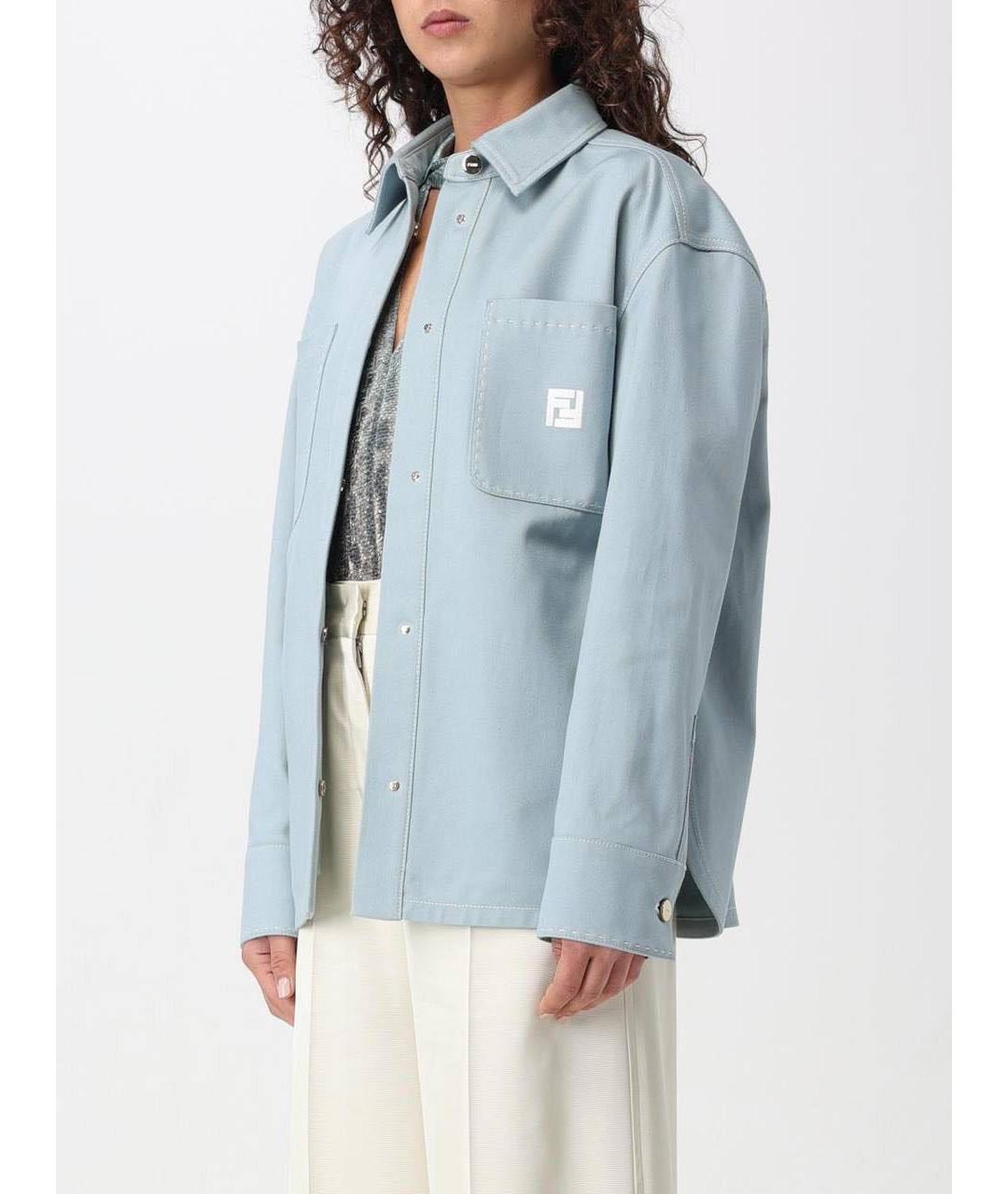 FENDI Голубая деним куртка, фото 2
