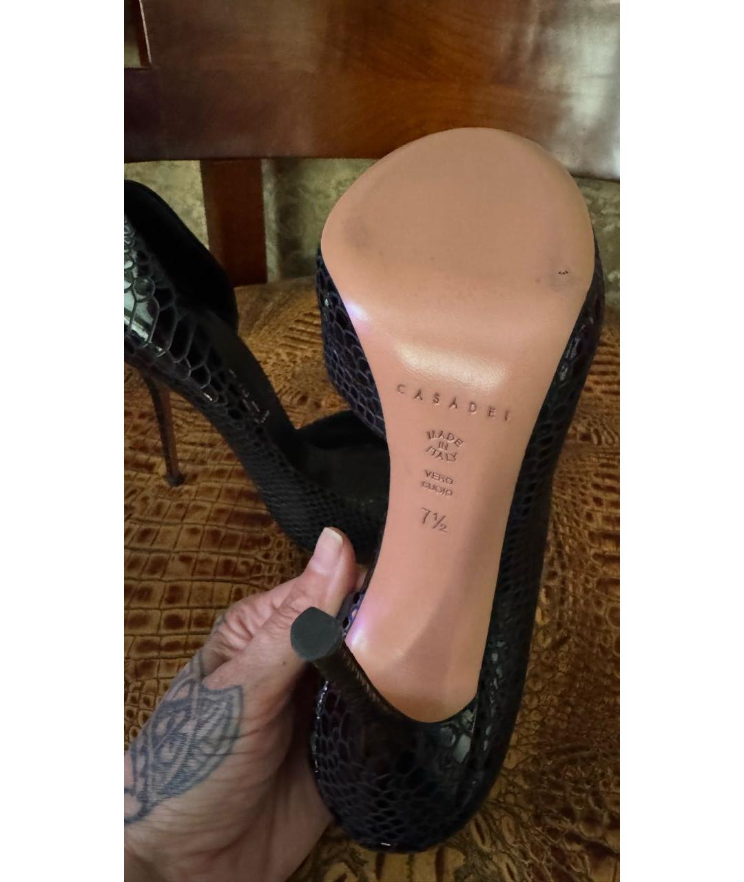 CASADEI Антрацитовые кожаные туфли, фото 3