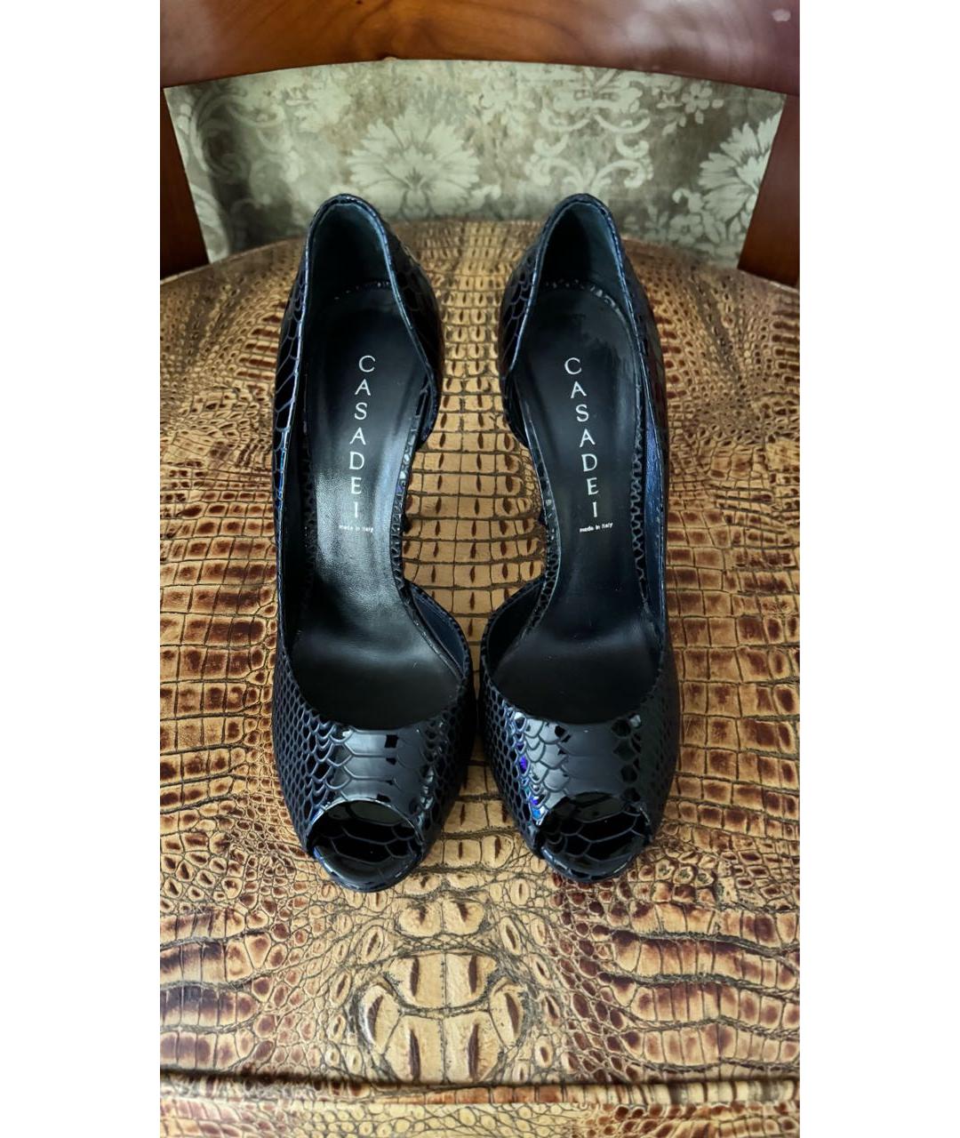 CASADEI Антрацитовые кожаные туфли, фото 2