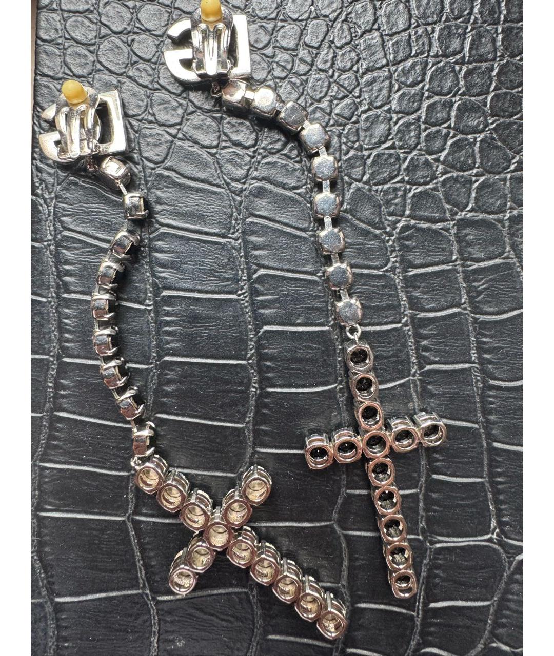 DOLCE&GABBANA Черные с серебряным покрытием клипсы, фото 3