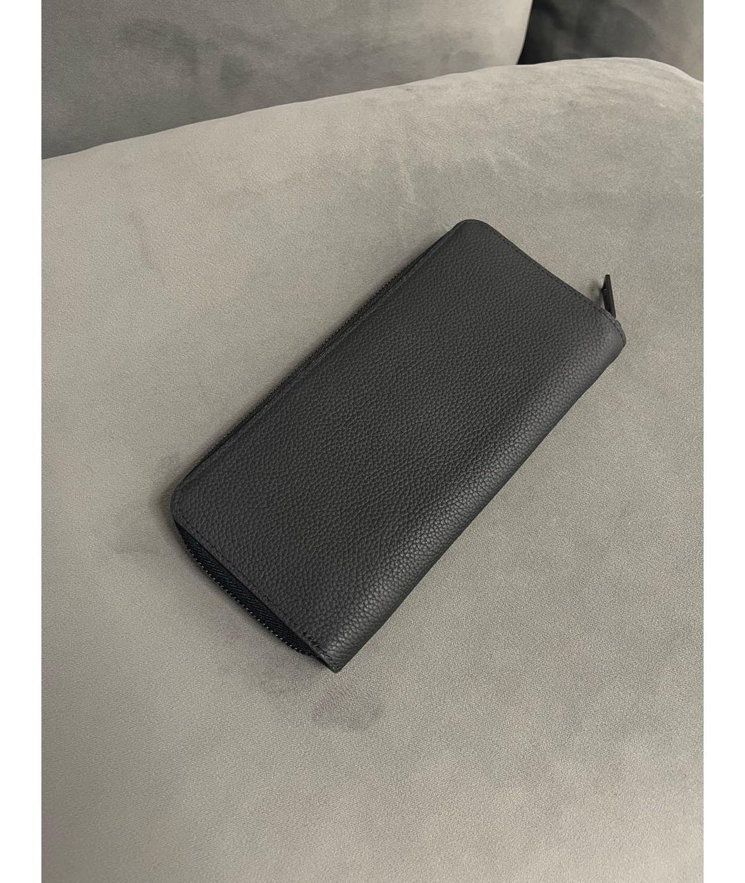 LOUIS VUITTON Черный кожаный кошелек, фото 2