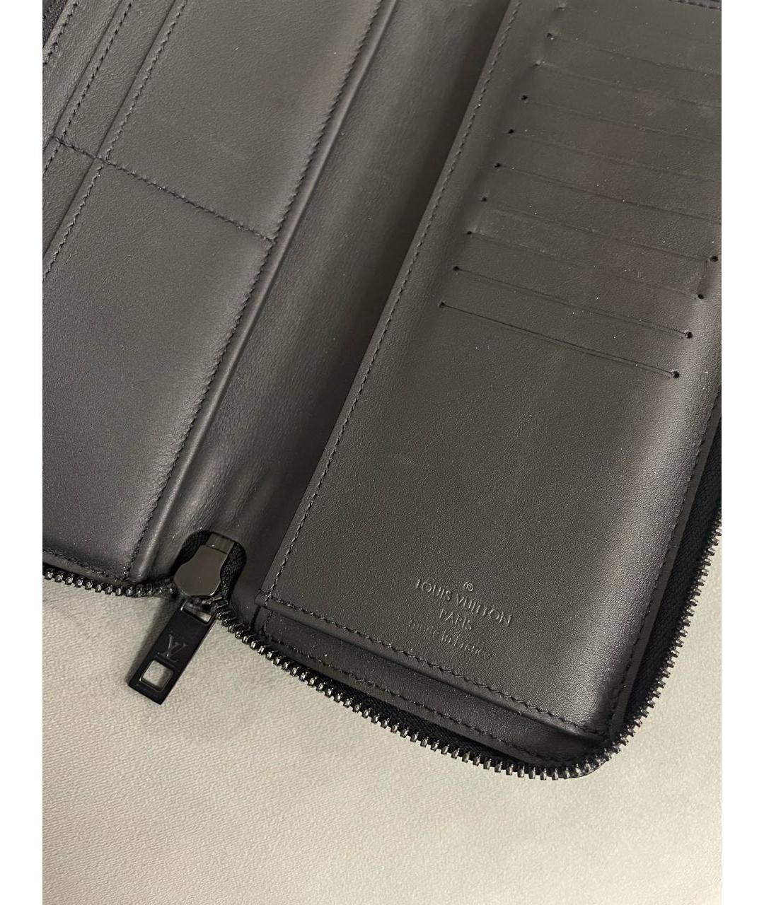 LOUIS VUITTON Черный кожаный кошелек, фото 6