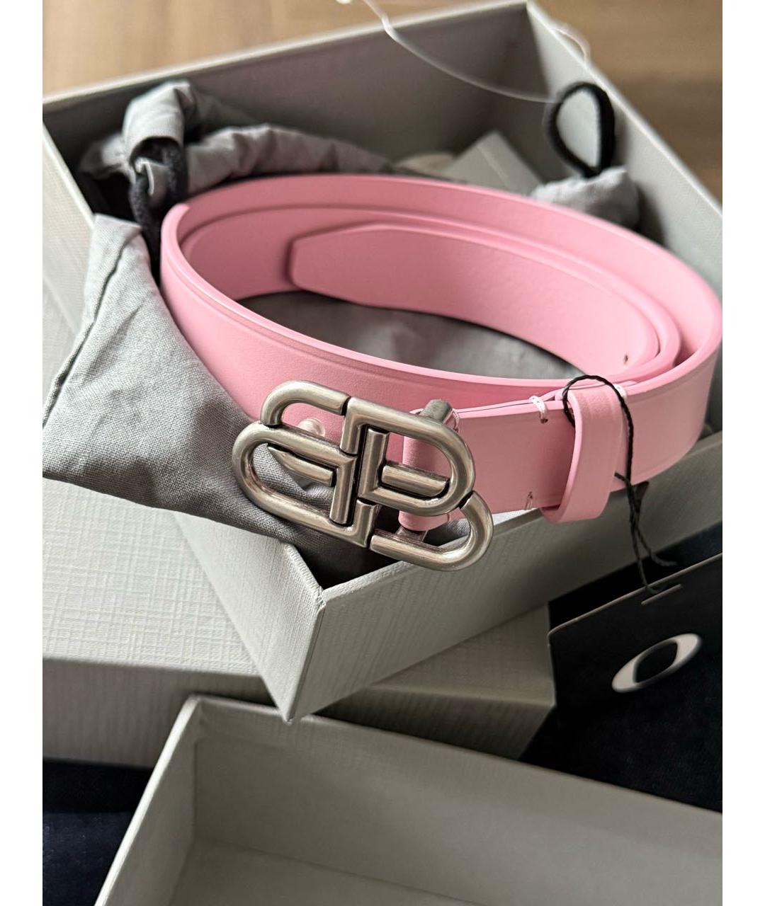 BALENCIAGA Розовый кожаный ремень, фото 2