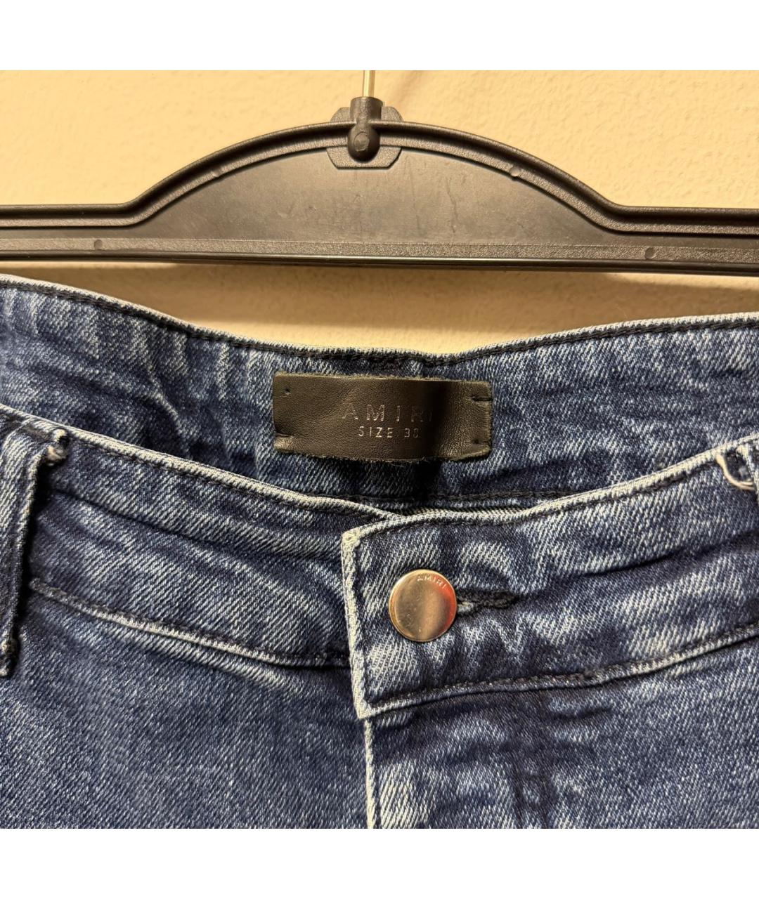 AMIRI Темно-синие хлопковые джинсы скинни, фото 4