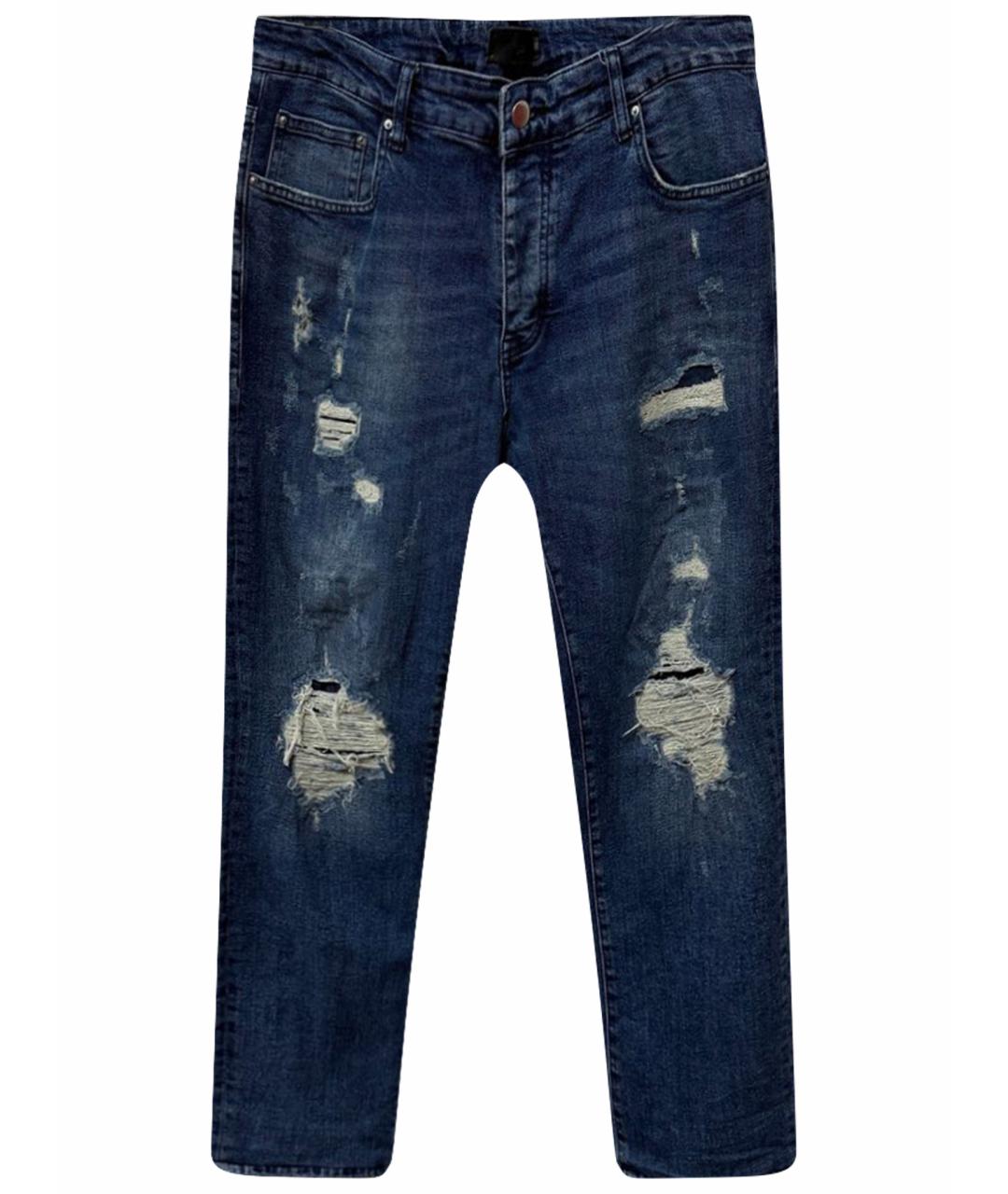 AMIRI Темно-синие хлопковые джинсы скинни, фото 1