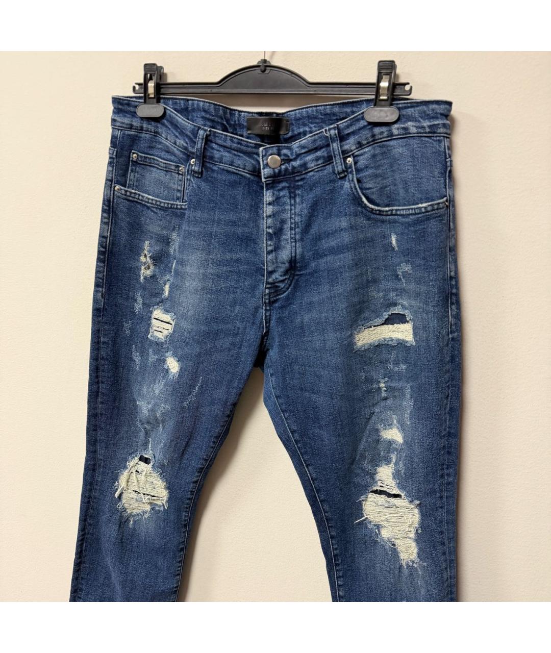 AMIRI Темно-синие хлопковые джинсы скинни, фото 2