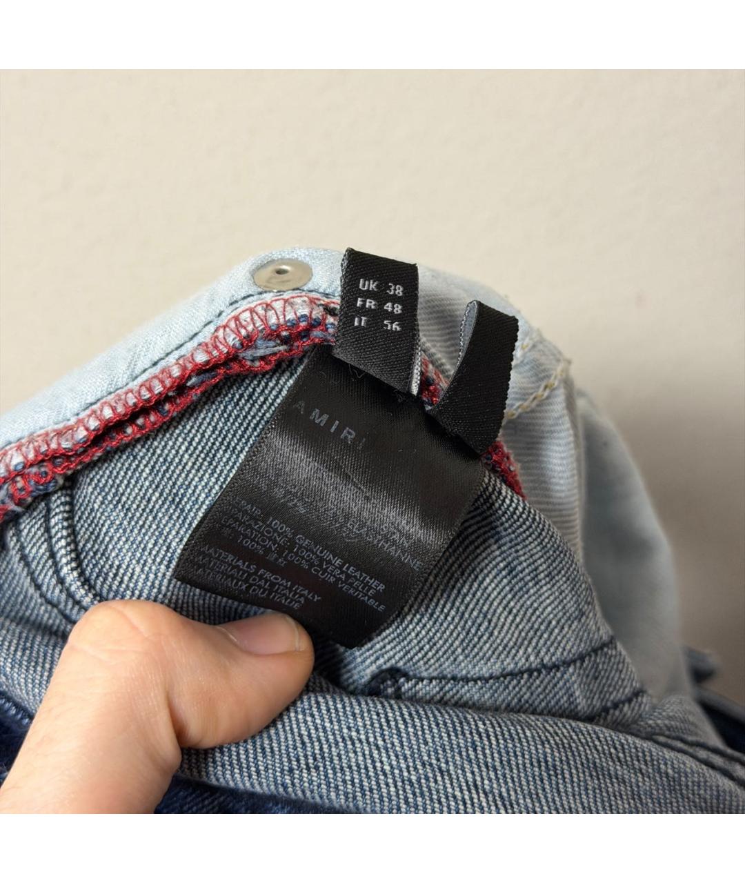 AMIRI Темно-синие хлопковые джинсы скинни, фото 5