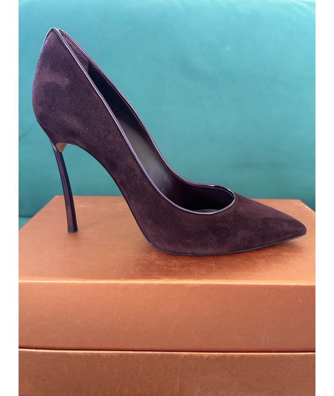 CASADEI Бордовые замшевые туфли, фото 7