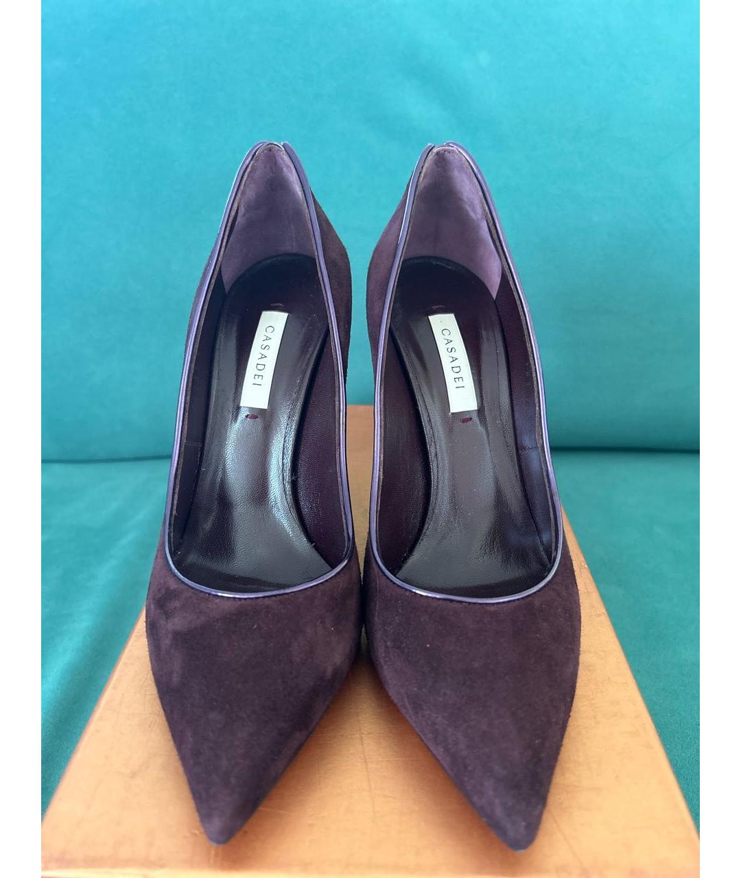 CASADEI Бордовые замшевые туфли, фото 2