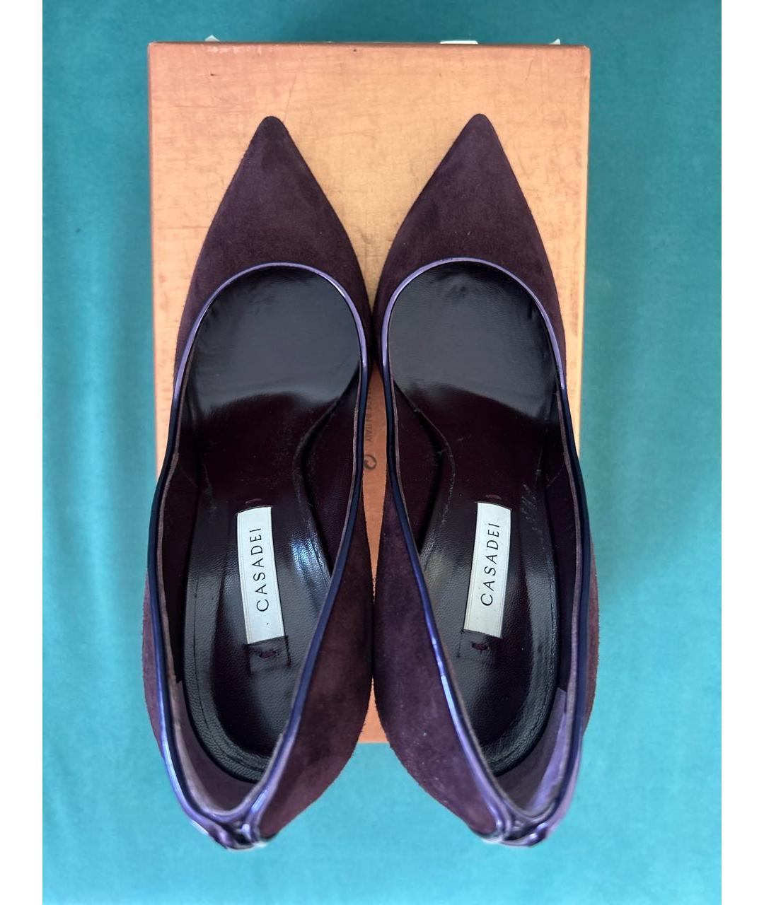 CASADEI Бордовые замшевые туфли, фото 3