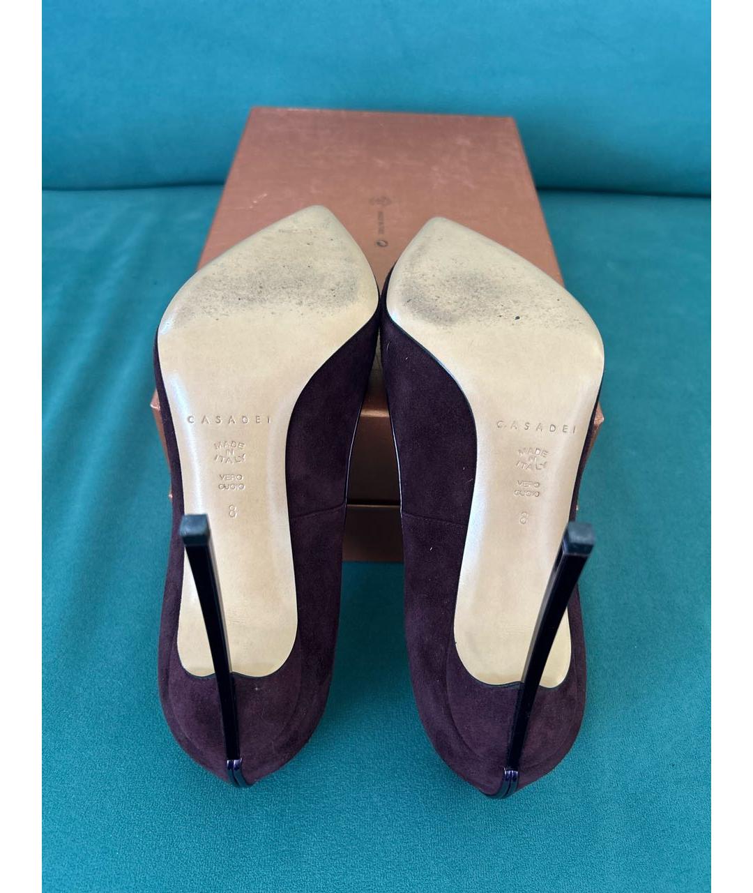 CASADEI Бордовые замшевые туфли, фото 5