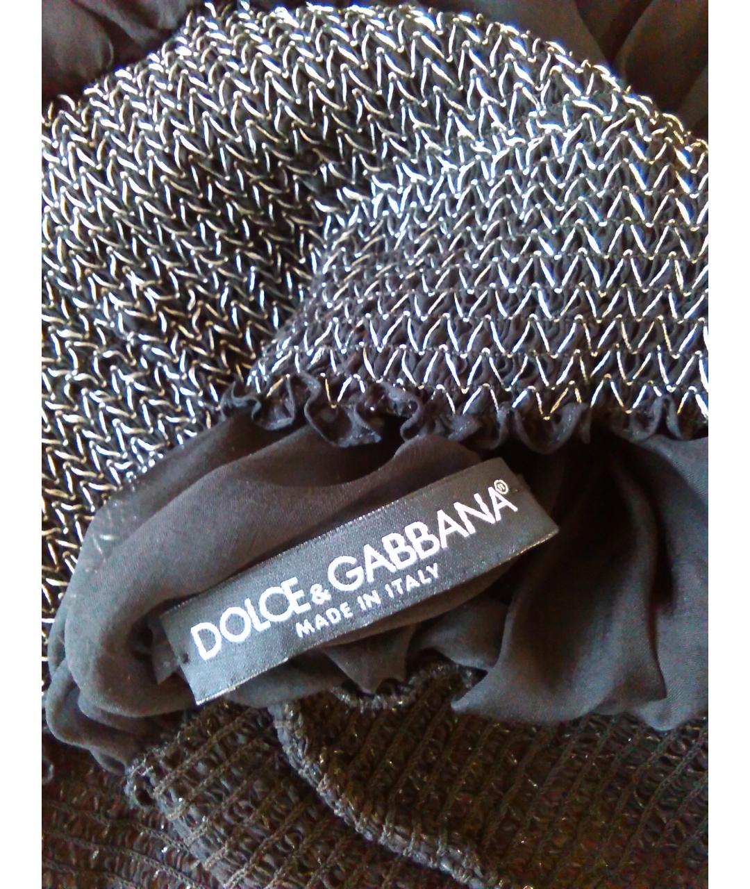 DOLCE&GABBANA Черная шелковая блузы, фото 3