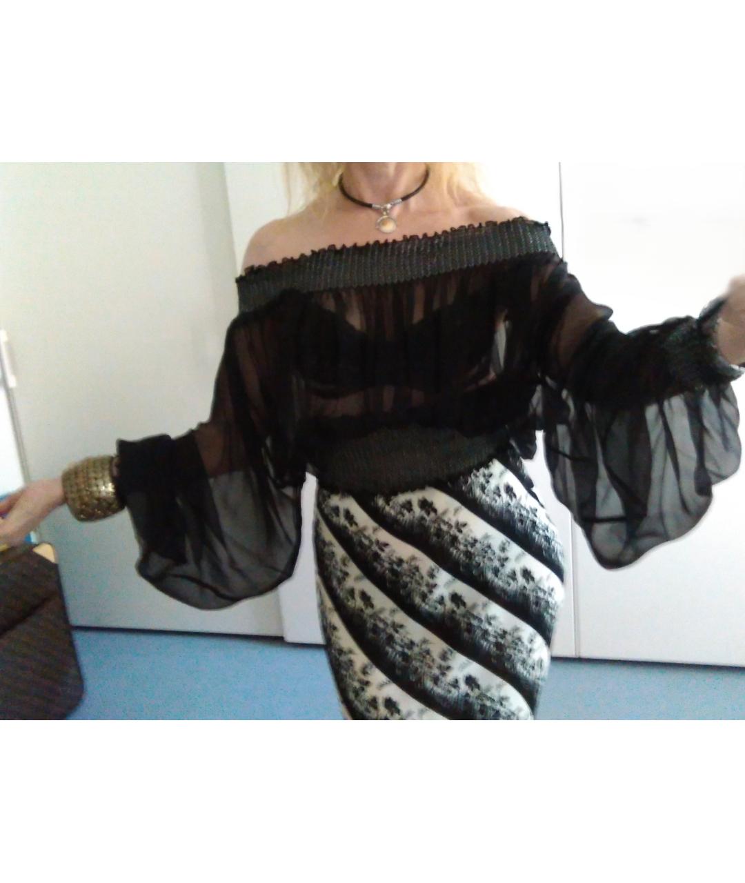 DOLCE&GABBANA Черная шелковая блузы, фото 4