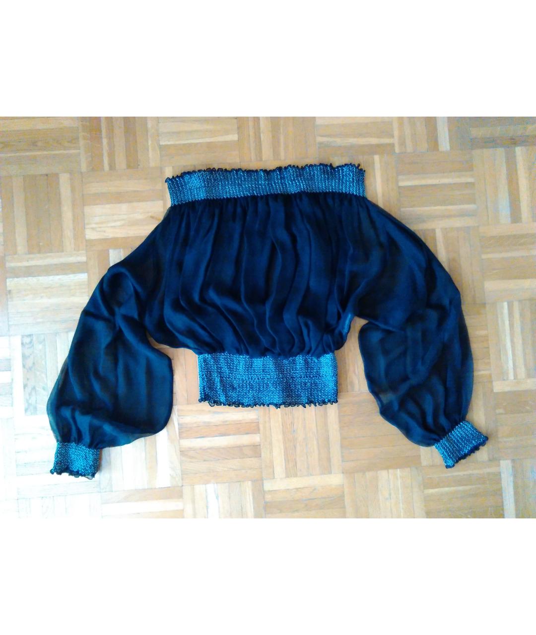 DOLCE&GABBANA Черная шелковая блузы, фото 2