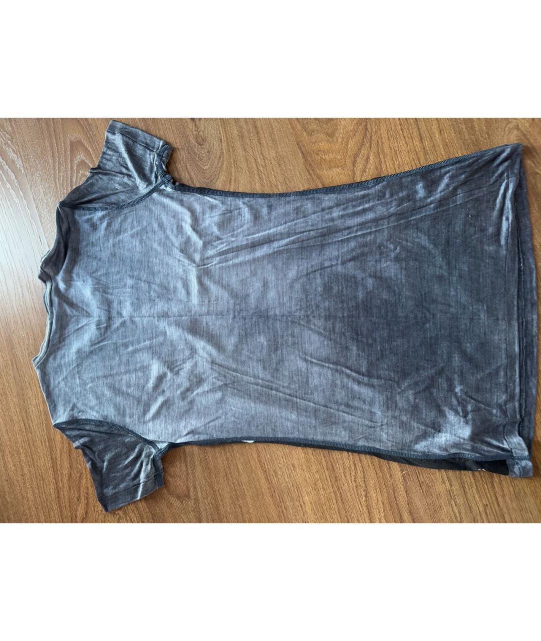 DOLCE&GABBANA Антрацитовая шелковая футболка, фото 3