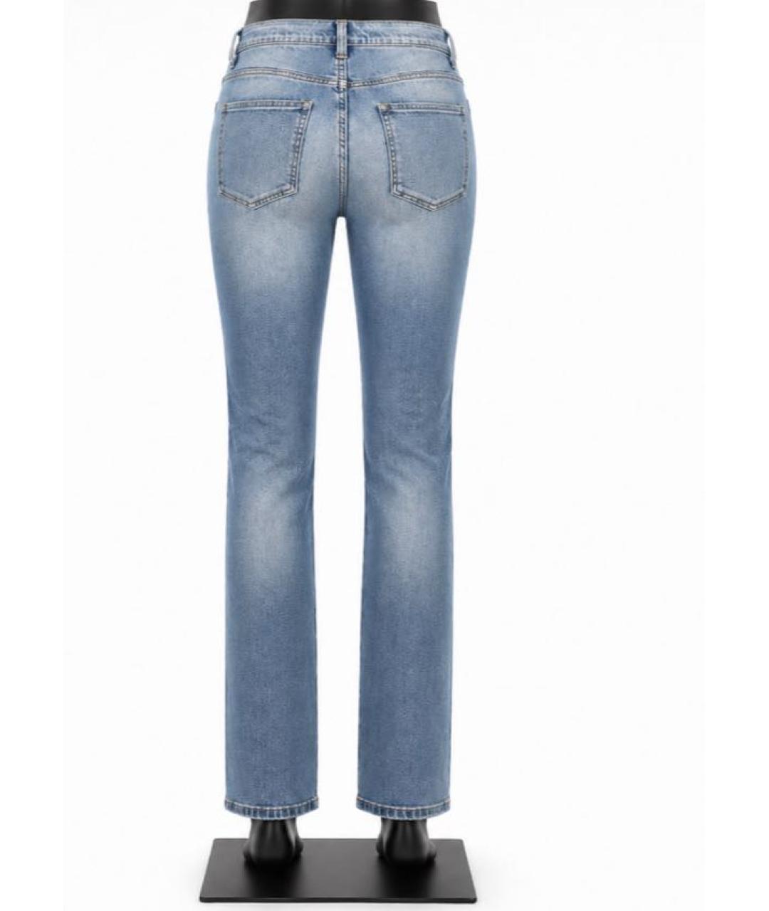 THEORY Синие хлопко-лиоцелловые прямые джинсы, фото 2