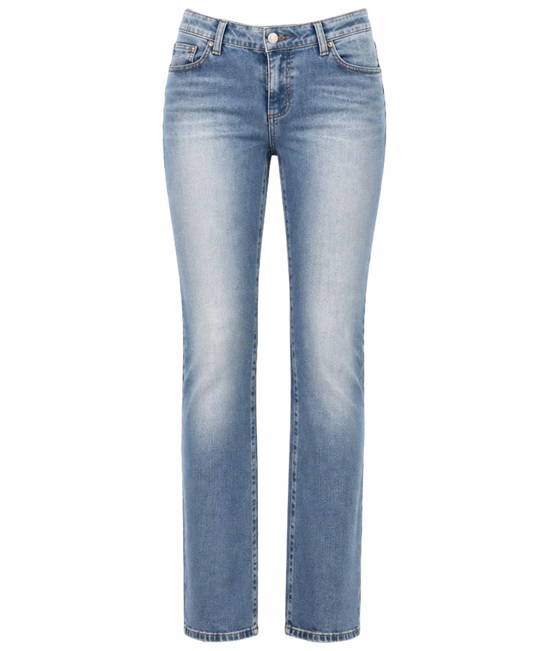 THEORY Синие хлопко-лиоцелловые прямые джинсы, фото 1