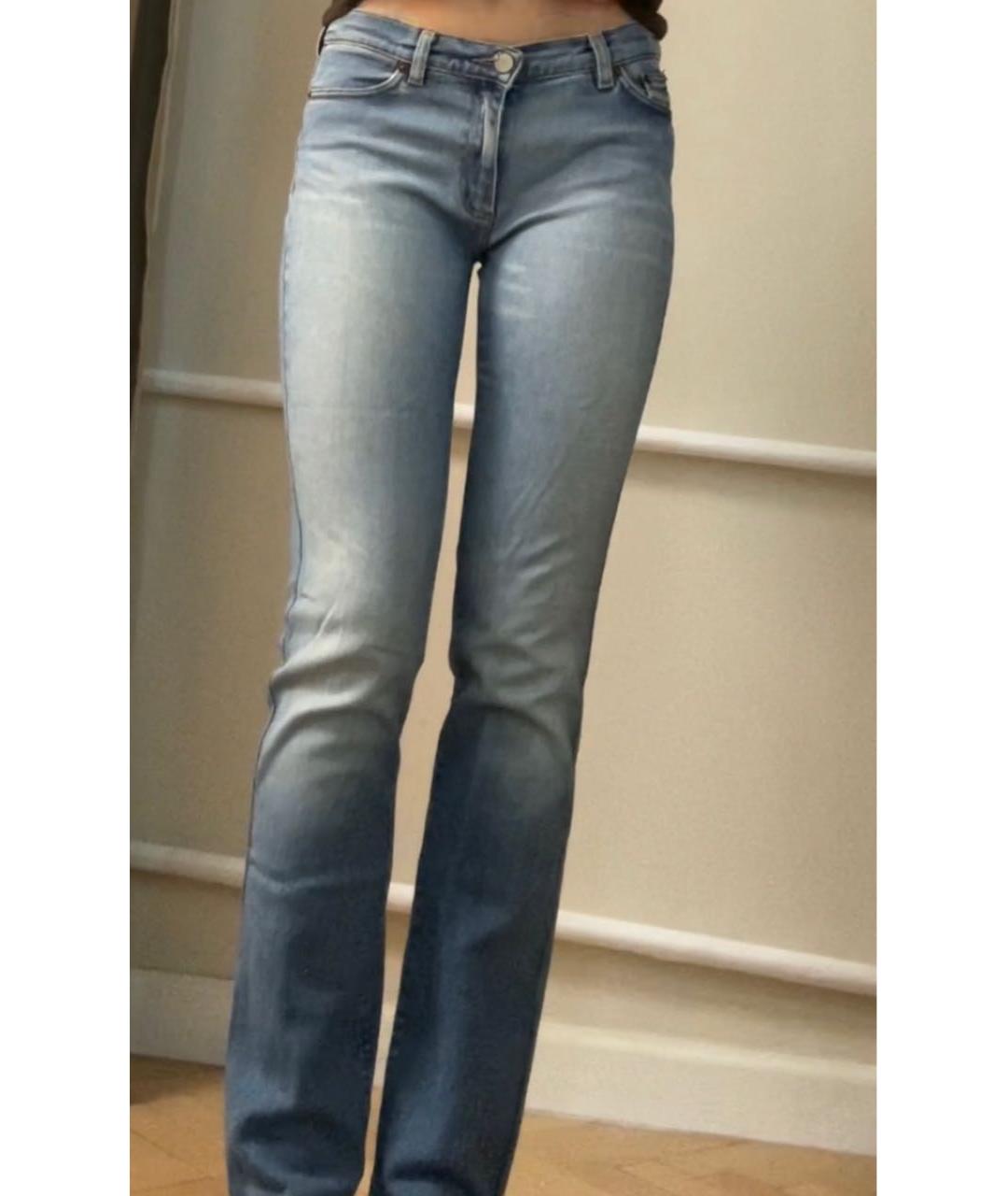 THEORY Синие хлопко-лиоцелловые прямые джинсы, фото 4