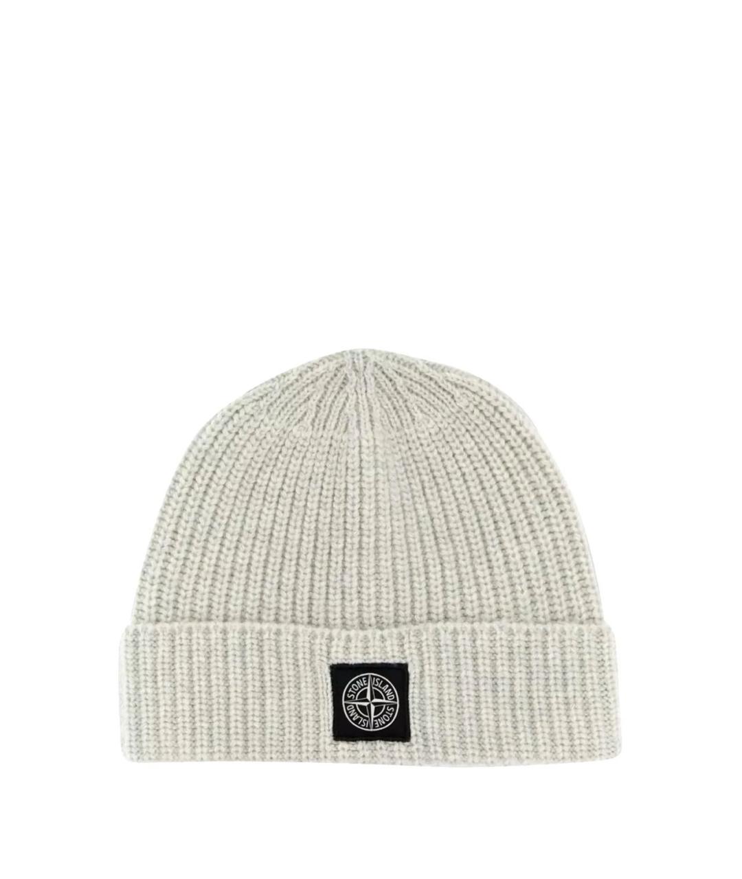 STONE ISLAND Серая шерстяная шапка, фото 1