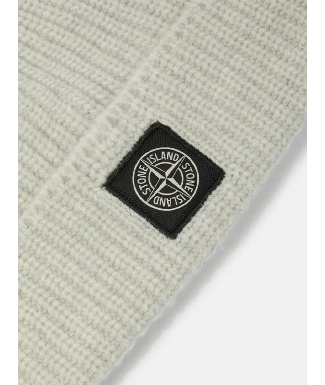 STONE ISLAND Серая шерстяная шапка, фото 2