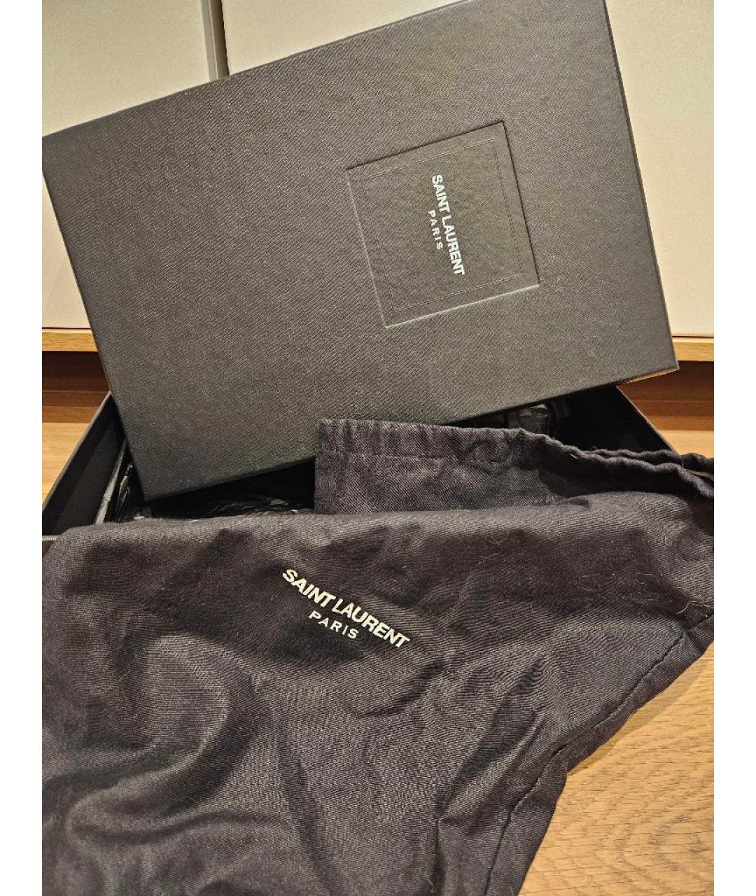 SAINT LAURENT Серебряные замшевые туфли, фото 5