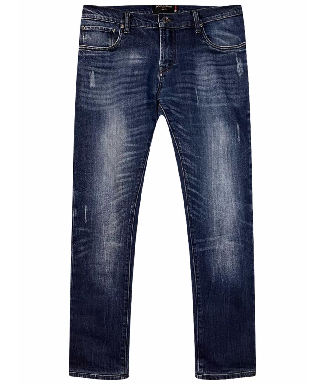 DOLCE&GABBANA Темно-синие хлопковые джинсы скинни, фото 1