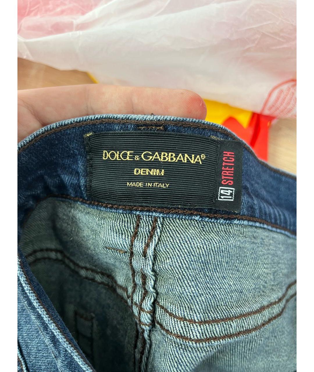 DOLCE&GABBANA Темно-синие хлопковые джинсы скинни, фото 3