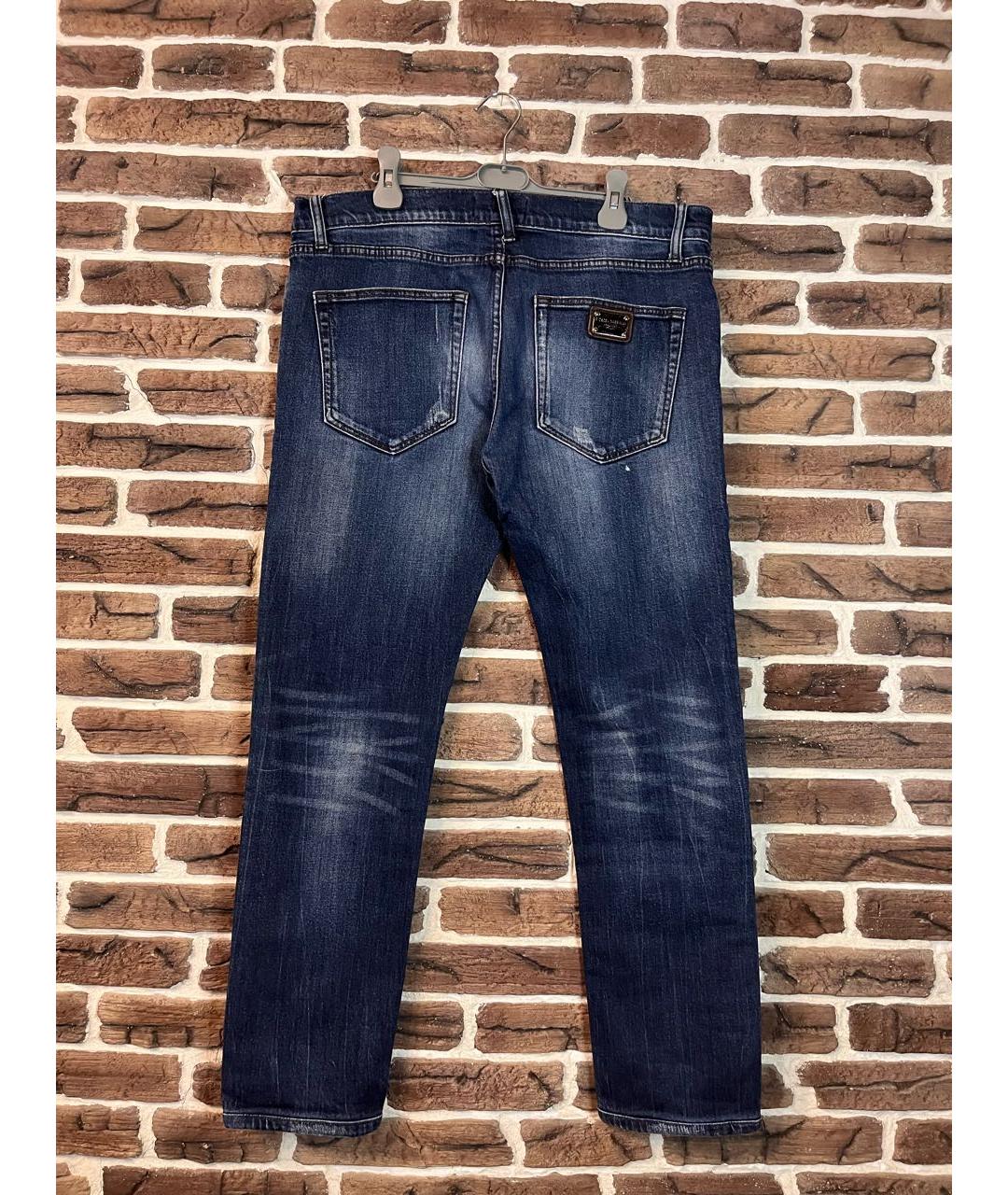 DOLCE&GABBANA Темно-синие хлопковые джинсы скинни, фото 2