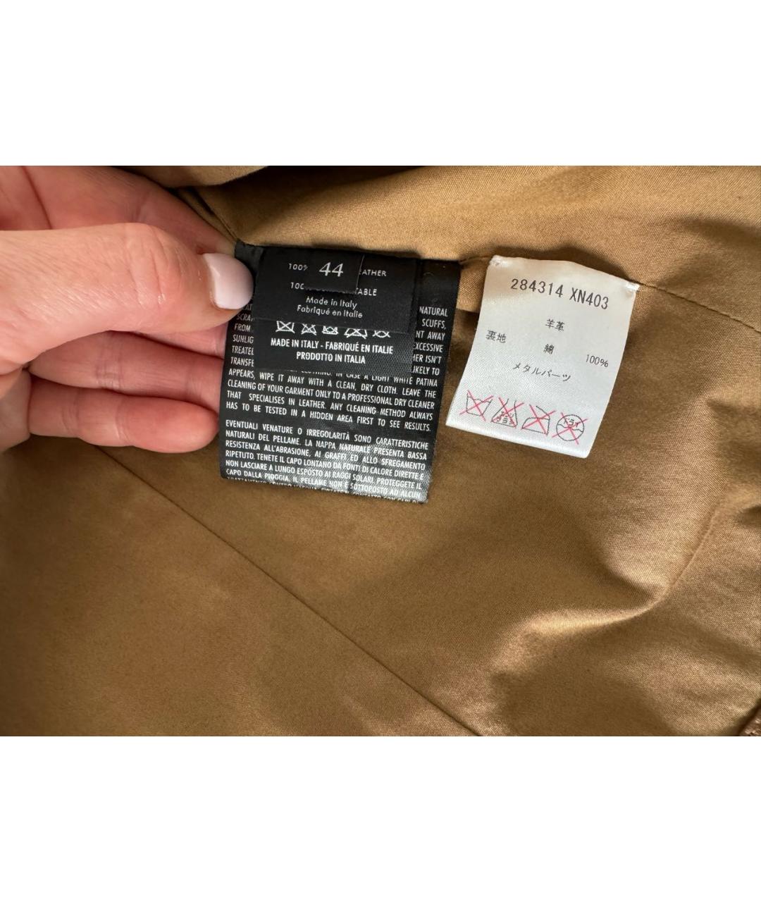 GUCCI Горчичная кожаная куртка, фото 5