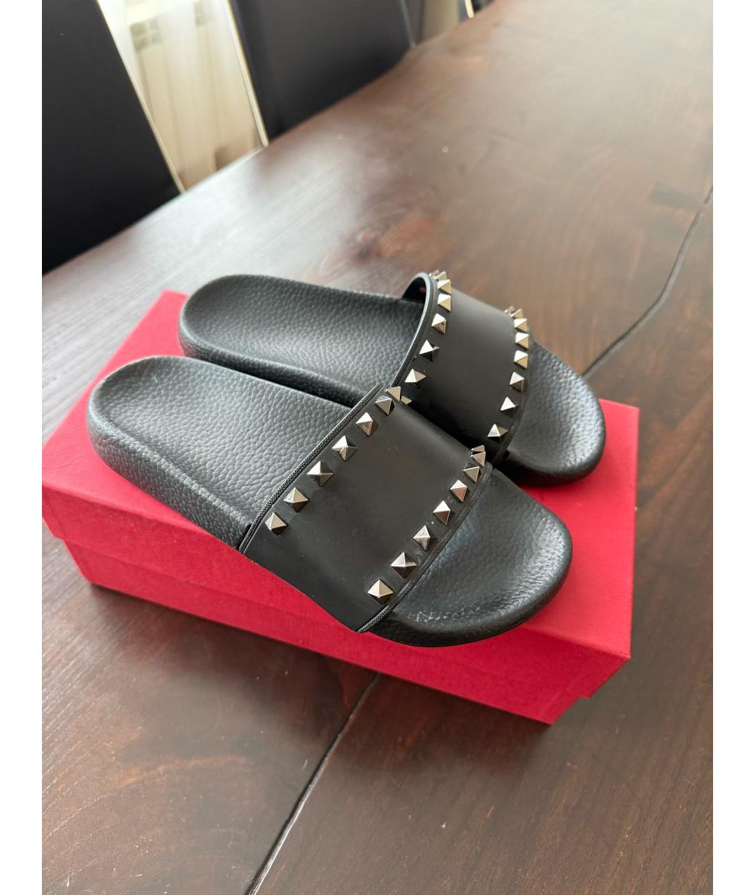 VALENTINO Черные резиновые шлепанцы, фото 2