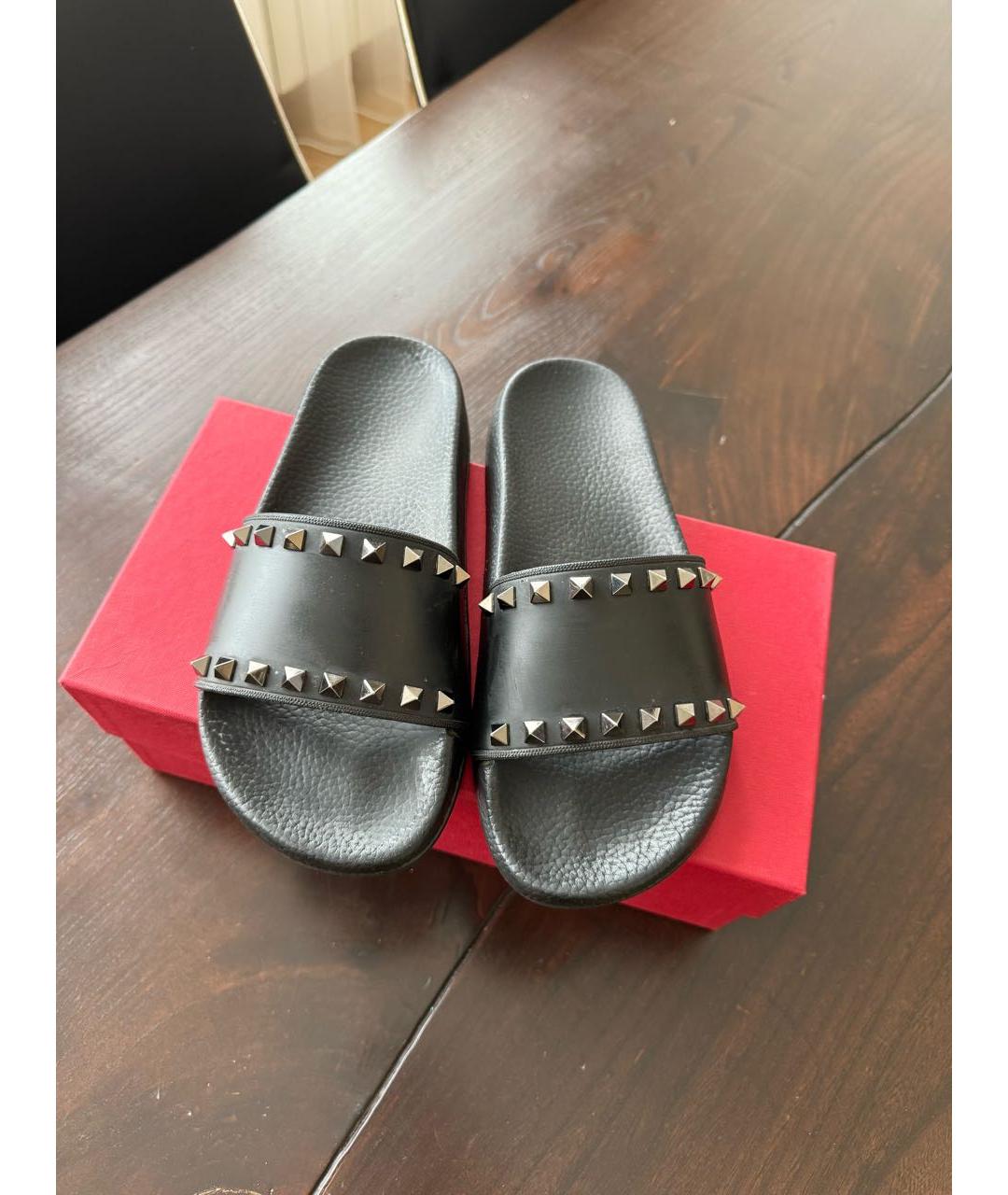 VALENTINO Черные резиновые шлепанцы, фото 3