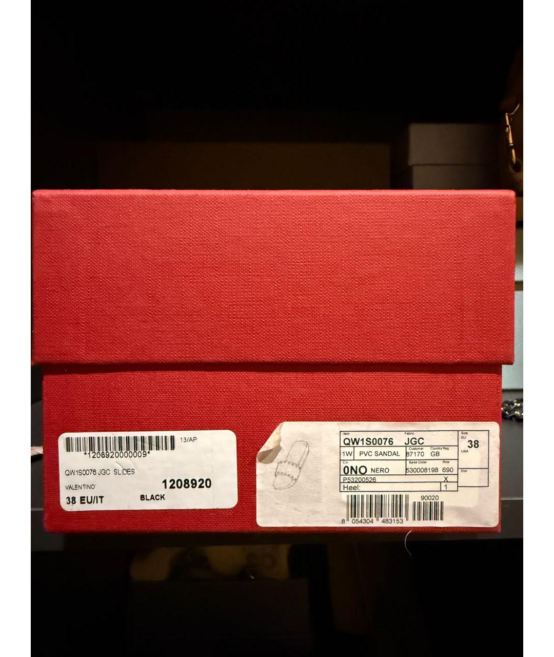 VALENTINO Черные резиновые шлепанцы, фото 5