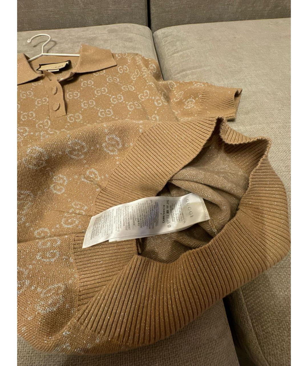 GUCCI Золотой хлопковый джемпер / свитер, фото 4